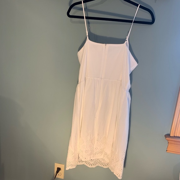 White Emmalee Dress Gold and White Buttons Eyelet - Picture 6 of 6